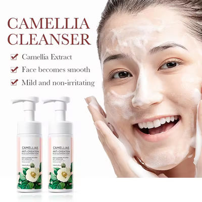 Amino Acid GMPC Face Cleaner Mousse Foam Gently Pores Customized Camellia Face Wash