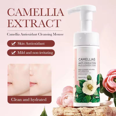 Amino Acid GMPC Face Cleaner Mousse Foam Gently Pores Customized Camellia Face Wash