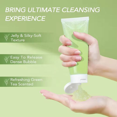 Jelly Face Cleaner Green Tea Face Wash Amino Acid Gentle Hydropeptide Cleansing Gel