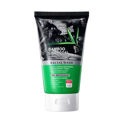 OEM ODM Deep Cleansing And Whitening Bamboo Charcoal Scrub Facial Cleanser