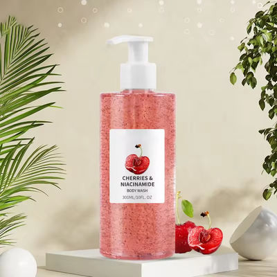 OEM Red Cherry Scrub Body Care Moisturizing Whitening Exfoliating Body Wash Pores