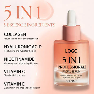 5 In 1 Skin Care Serum Dark Spot Whitening Serum Vitamin C Facial Serum