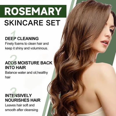 Vegan Hair Care Rosemary Mint Strengthening Oil Control Hair Growth Shampoo Conditioner Hair Oil Masque Mask Set