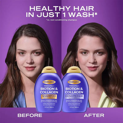 Strengthen Hair Prevent Hair Loss Biotin Collagen Hair Shampoo And Conditioner Set 2 Pieces Hair Care Set