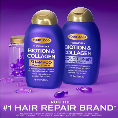 Strengthen Hair Prevent Hair Loss Biotin Collagen Hair Shampoo And Conditioner Set 2 Pieces Hair Care Set