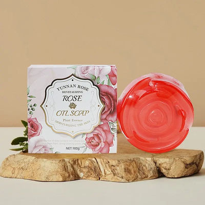 Handmade Rose Essential Oil Soap Long-Lasting Fragrance Moisturizing Effect For Face Bath Solid Bar Soap