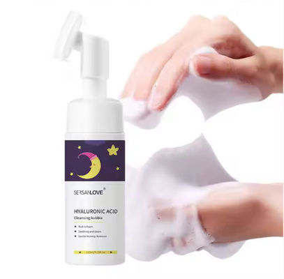 Private Label Vegan Amino Acid Cleansing Mousse Remove Makeup Moisturizing Face Wash Rose Foaming Facial Cleanser