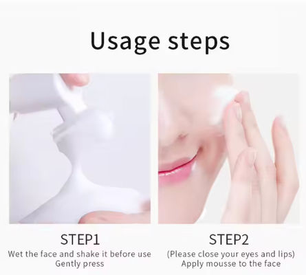 Private Label Vegan Amino Acid Cleansing Mousse Remove Makeup Moisturizing Face Wash Rose Foaming Facial Cleanser