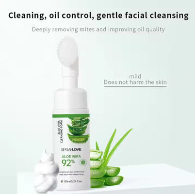 Private Label Vegan Amino Acid Cleansing Mousse Remove Makeup Moisturizing Face Wash Rose Foaming Facial Cleanser