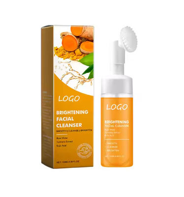 OEM Private Label Kojic Acid Clean and Clear Skin Brightening Foaming Face Wash Turmeric Foam Cleanser for Dark Spots Acne