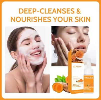 Custom Personal Label Turmeric Cleanser Oil Control Cleansing Cleanser Moisturizing and BrighTening Skin Cleansing Mousse