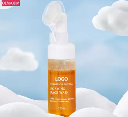 Private Label Custom Organic Face Wash Soothing Brightening Skin Natural Vegan Turmeric Bubble Foaming Facial Cleanser