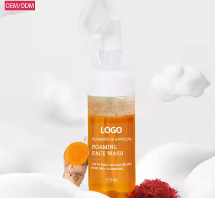 Private Label Custom Organic Face Wash Soothing Brightening Skin Natural Vegan Turmeric Bubble Foaming Facial Cleanser