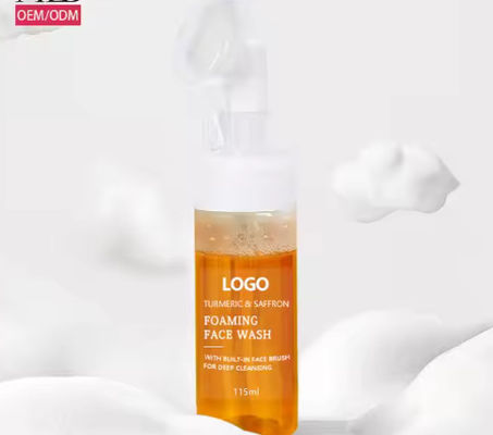 Private Label Custom Organic Face Wash Soothing Brightening Skin Natural Vegan Turmeric Bubble Foaming Facial Cleanser