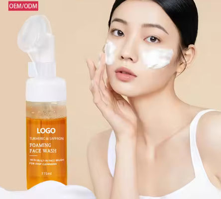 Private Label Custom Organic Face Wash Soothing Brightening Skin Natural Vegan Turmeric Bubble Foaming Facial Cleanser