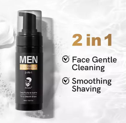 Wholesale 2 in 1 Natural Amino Acid Facial Cleanser Foam Soften Moustache Men Self Care Shaving Mousse