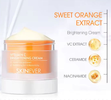 Organic Herbal Face Cream Vitamin C Sweet Orange Extract Non-Sticky Moisturizing Brightening Effect Skin Care Treatment