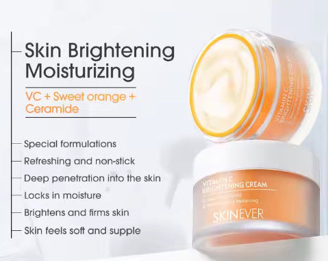 Organic Herbal Face Cream Vitamin C Sweet Orange Extract Non-Sticky Moisturizing Brightening Effect Skin Care Treatment
