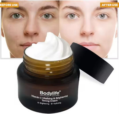 Vitamin C Vitalizing & Brightening Toning Cream with Collagen Vitamin E Pearl Vitamin B5 OEM/ODM Supply