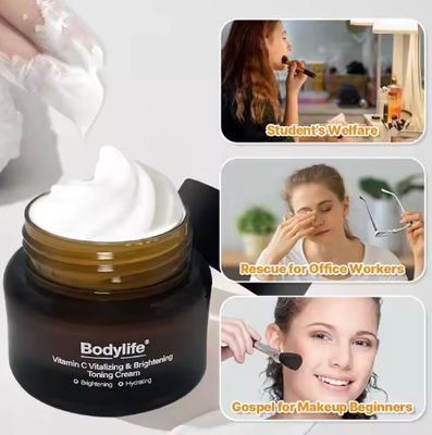 Vitamin C Vitalizing & Brightening Toning Cream with Collagen Vitamin E Pearl Vitamin B5 OEM/ODM Supply