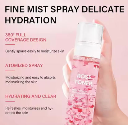 Private Label Korean Moisturizing Skin Care Skincare Natural Organic Pure Rose Water Facial Mist Face Toner Spray for Face