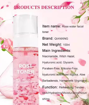 Private Label Korean Moisturizing Skin Care Skincare Natural Organic Pure Rose Water Facial Mist Face Toner Spray for Face