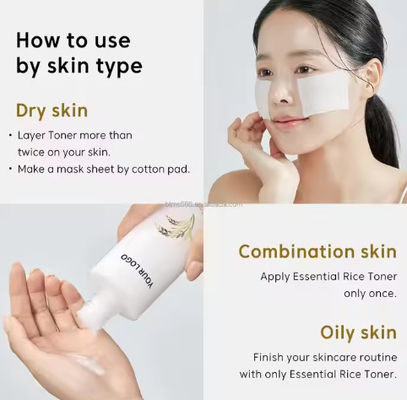Organic Rice Facial Skin Toner Korean Private Label Wholesaler Face Moisturizer Water Rice Pure Essential Toner