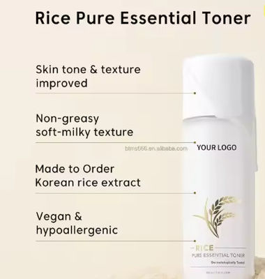 Organic Rice Facial Skin Toner Korean Private Label Wholesaler Face Moisturizer Water Rice Pure Essential Toner