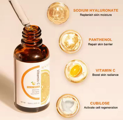 Face Care Serum Beauty Hot Sale Facial Vitamin C Brightening Serum With Vitamin E Hyaluronic Acid Serum for Face
