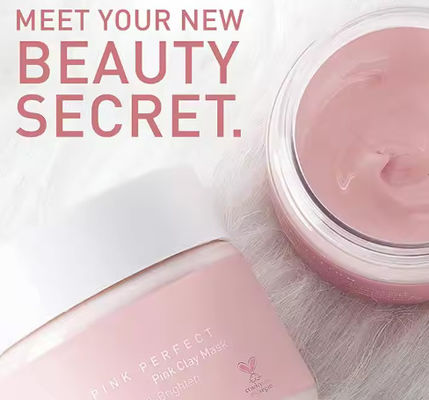 Private Label Pink Clay Mask Exfoliating Facial Mask to Brighten Skin Minimize Pores
