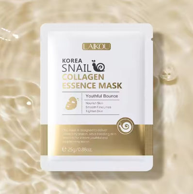 Snail Mucin Face Sheet Mask for Korean Skincare Cosmetics Pore Cleansing & Firming Skin