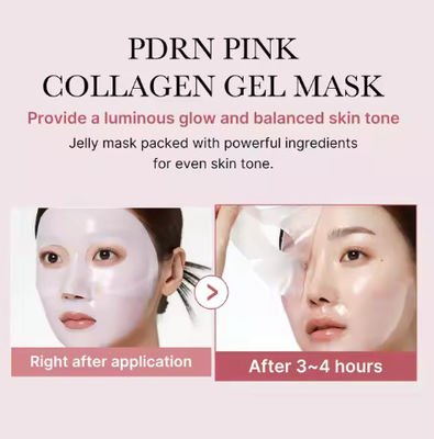OEM LOGO Hydrating Breathable Moisturizing Glass Glow Skin Sheet Salmon Dna Collagen Gel Segmented Face Mask