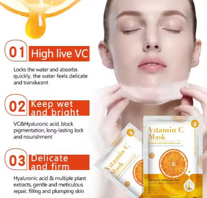 Popular Vitamin C Mask Cosmetics Factory Manufacturer Whitening Facial Mask Hydrating Natural Organic Vc Face Facial Sheet Mask