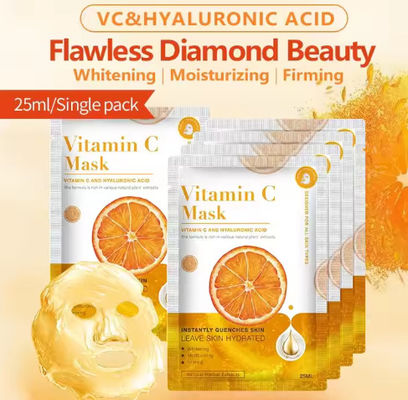 Popular Vitamin C Mask Cosmetics Factory Manufacturer Whitening Facial Mask Hydrating Natural Organic Vc Face Facial Sheet Mask