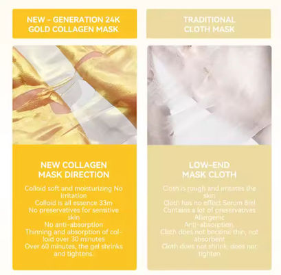 24K Gold Collagen Facial Face for Women Anti Aging Facecare Face Mask for Sensitive Skin