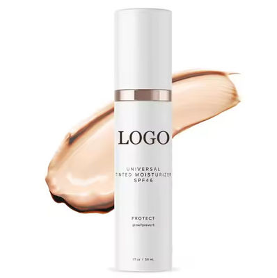 Private Label 50ML Face and Body Makeup Sunscreen Universal Tinted Moisturizer SPF 46 Sunscreen Lotion