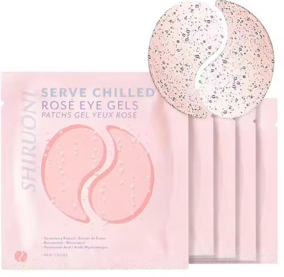Private Label Eye Patches Brightening Reduces Dark Circles Calming Hyaluronic Acid Strawberry Rose Under Eye Mask