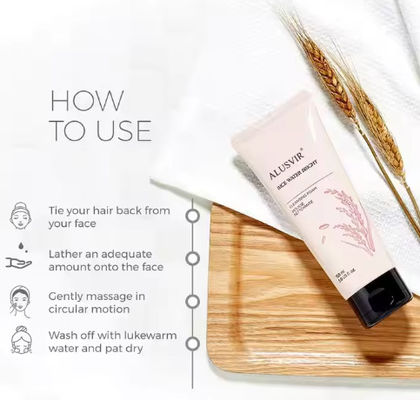 Organic Natural Whitening Rice Water Facial Face Wash Cleanser Private Label Cosmetics for Oily Dry Skin Foamed Cleanser