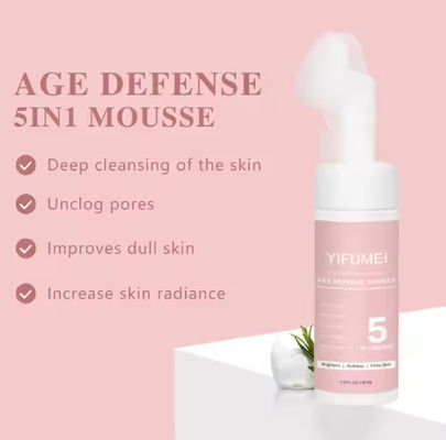 Private Label 5 in 1 Gentle Foaming Facial Cleanser Mousse Exfoliating Oil Control Makeup Remove Cleansing Mousse