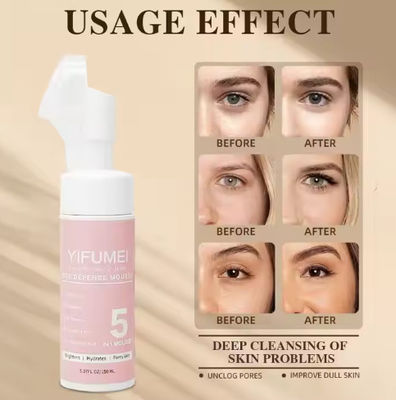 Private Label 5 in 1 Gentle Foaming Facial Cleanser Mousse Exfoliating Oil Control Makeup Remove Cleansing Mousse