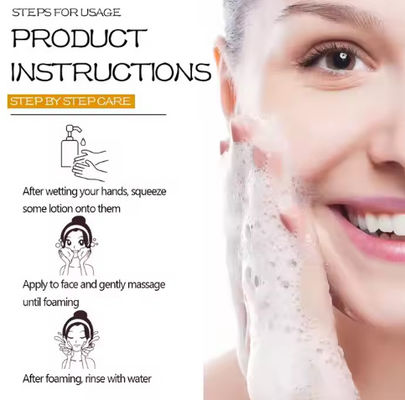 Private Label Vitamin C Liquid Facial Cleanser Hyaluronic Acid Aloe Vera Face Wash Mousse Remover Acid Cleansing Foam Mousse
