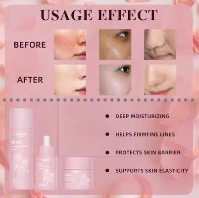 Private Label Niacinamide Brightening Anti Aging Wrinkles Retinol Cream Serum Rose Toner Facial Skin Care Set