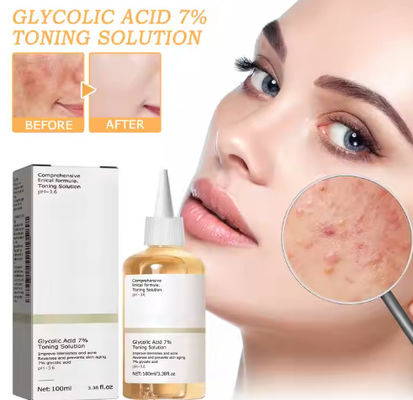 Private Label 7% Face Toner Glycolic Acid Toning Solution Dry/Oily/Sensitive Skin Care Face Exfoliator Spray for Adults