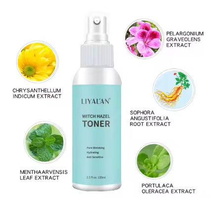Private Label Anti-Sensitive Hydrating Shrink Pores Soothing Witch Hazel Facial Toner Spray