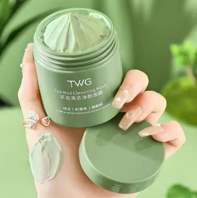 Green Tea Clay Face Mask Skin Care Pore Shrinking Blackhead Remover Face Mask Deep Cleansing Face Mud
