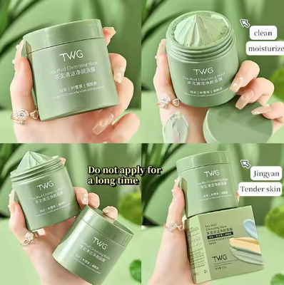 Green Tea Clay Face Mask Skin Care Pore Shrinking Blackhead Remover Face Mask Deep Cleansing Face Mud