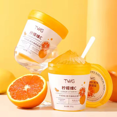 Private Label Lemon Vitamin C Jelly Mask Sleeping Facial Mask With Spoon Hydrating Moisturizing Night Face Mask
