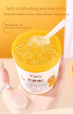 Private Label Lemon Vitamin C Jelly Mask Sleeping Facial Mask With Spoon Hydrating Moisturizing Night Face Mask