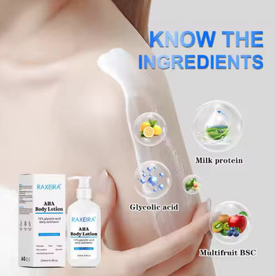 Hydrating Body Lotion 15% Glycolic Acid Glowing Skin Brighten Moisturizing Milk Body Cream Whitening Body Lotion