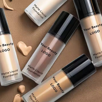 LOW MOQ High Quality Sample 40 Colors No logo Natural Skin Flawless Liquid Foundation Full Coverage Waterproof Makeup